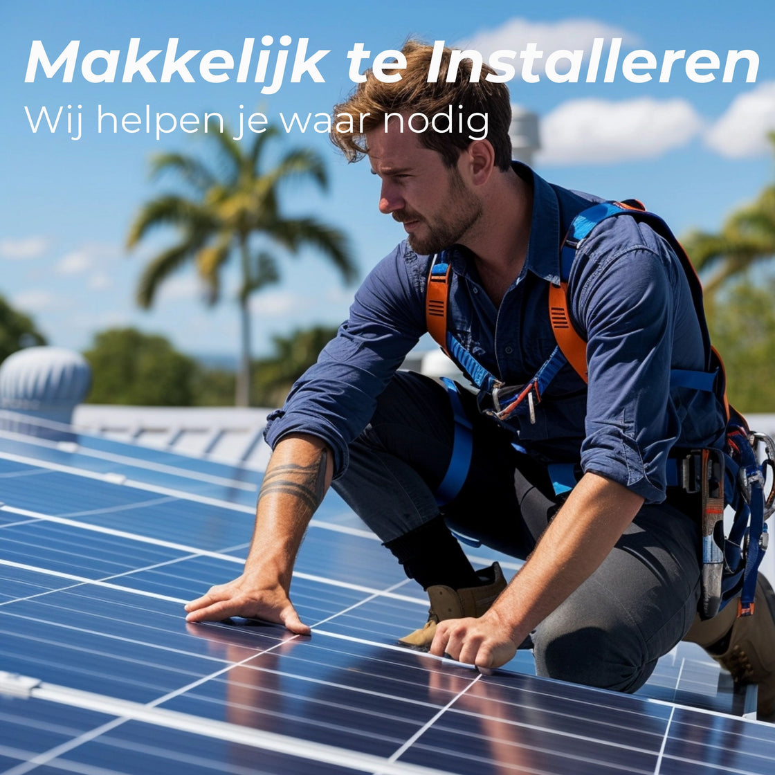 All-In Pakket 12 Zonnepanelen - 12x Jinko Solar 435Wp, Huawei omvormer, Kabels, Connectors en Montage Materiaal - Doe het zelf