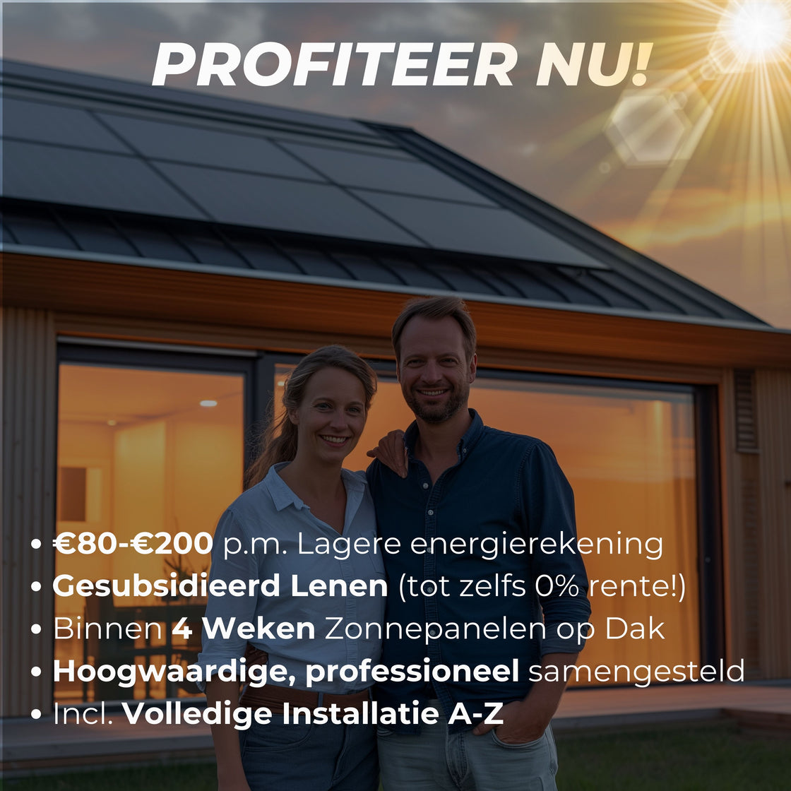 All-In Pakket 8 Zonnepanelen - 8x Jinko Solar Tiger Neo 435Wp, Huawei Omvormer, Kabels, Connectors en Montage Materiaal - Inclusief Installatie
