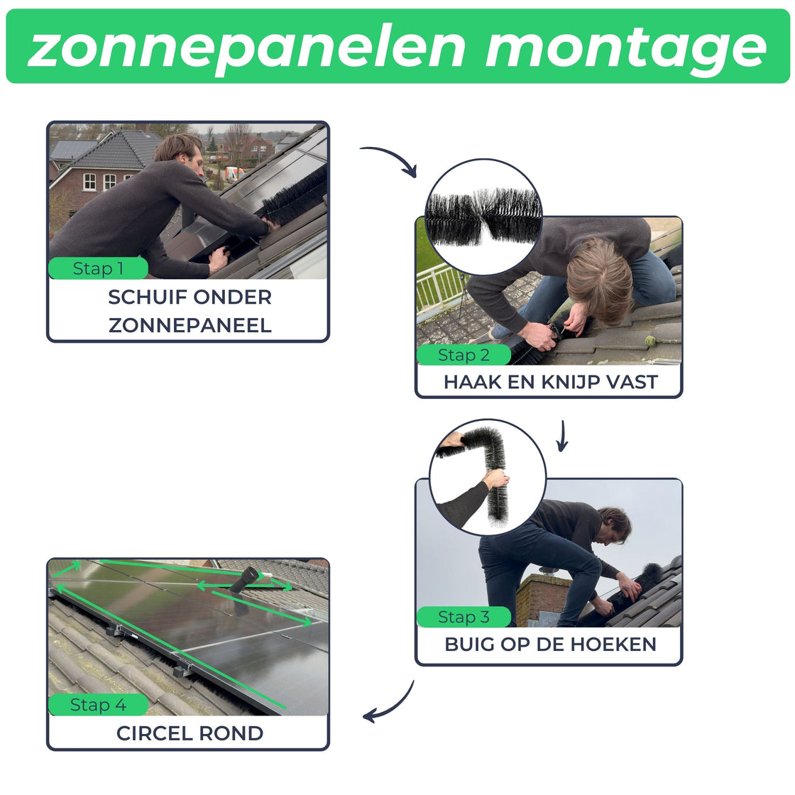 WATTR Vogelwering Borstels – 10 t/m 50 Meter Bescherming voor Zonnepanelen & Dakgoten – Duurzaam, Onzichtbaar & Effectief tegen Kauwen, Duiven & Mussen