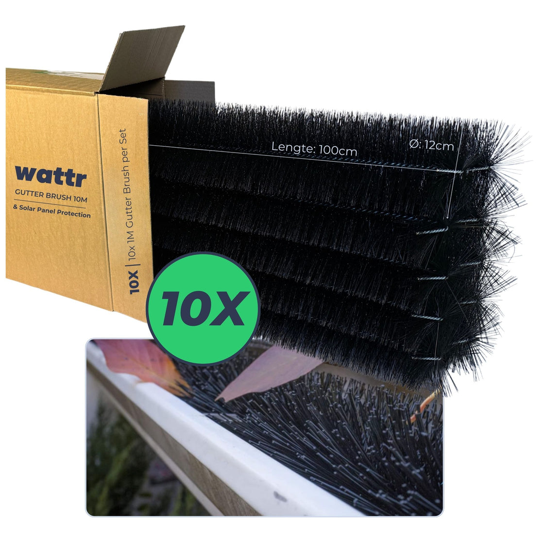 WATTR Vogelwering Borstels – 10 t/m 50 Meter Bescherming voor Zonnepanelen & Dakgoten – Duurzaam, Onzichtbaar & Effectief tegen Kauwen, Duiven & Mussen