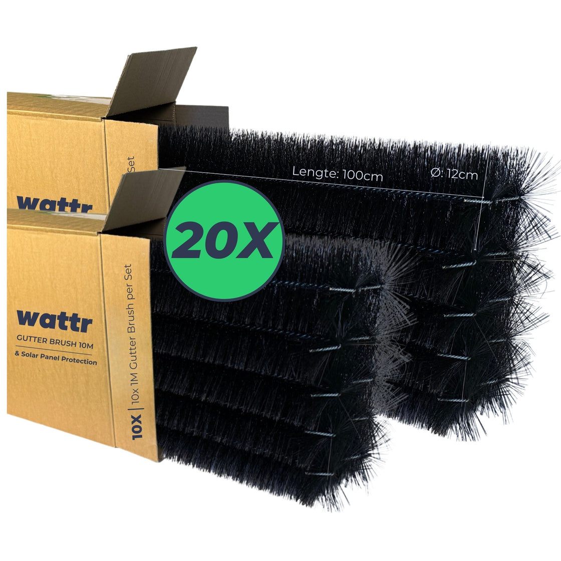 WATTR Vogelwering Borstels – 10 t/m 50 Meter Bescherming voor Zonnepanelen & Dakgoten – Duurzaam, Onzichtbaar & Effectief tegen Kauwen, Duiven & Mussen