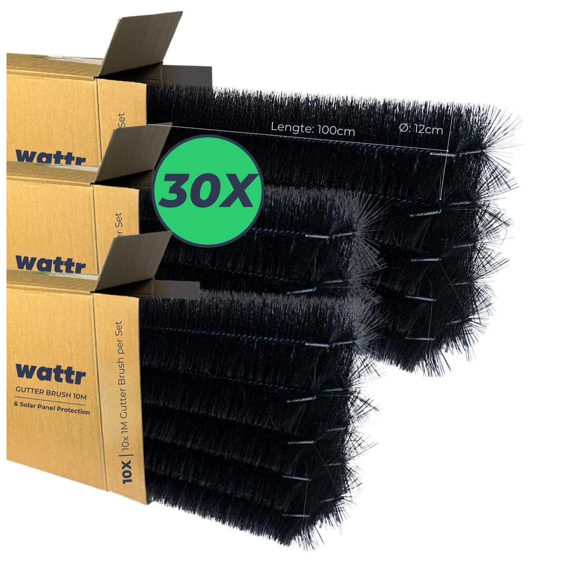 WATTR Vogelwering Borstels – 10 t/m 50 Meter Bescherming voor Zonnepanelen & Dakgoten – Duurzaam, Onzichtbaar & Effectief tegen Kauwen, Duiven & Mussen